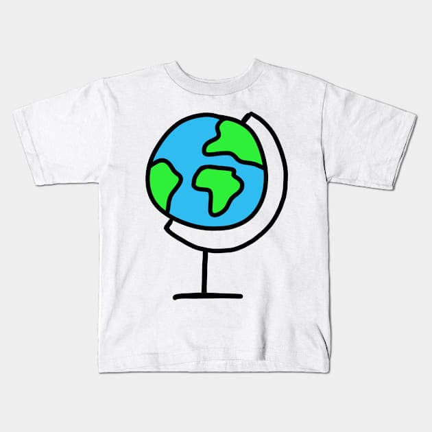 Cute Globe Kids T-Shirt by Artmmey